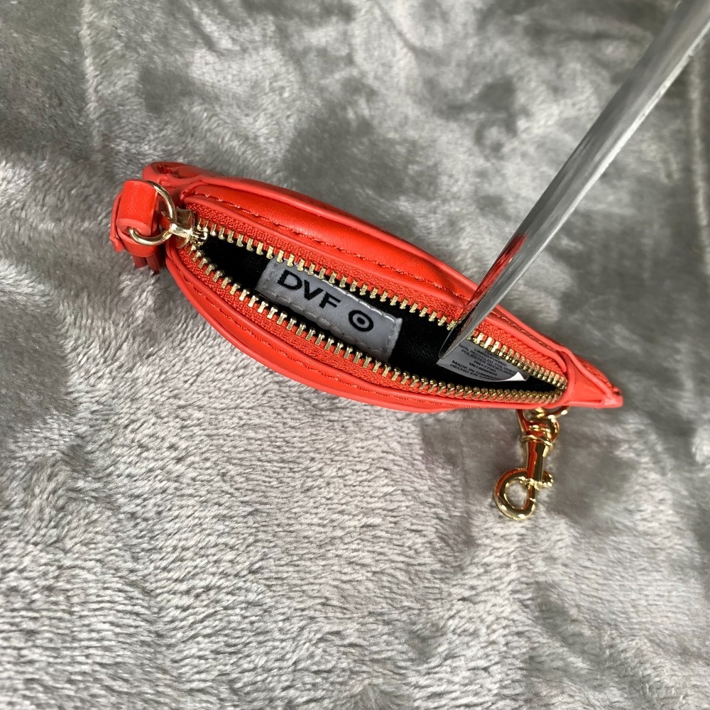 Diane Von Furstenberg Coin Pouch Purse Red Lips Mouth Lipstick DVF Target Wallet - Picture 11 of 11